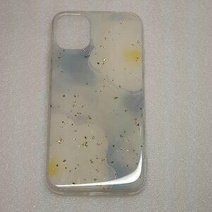 iPhone XR Clear Floral Glitter iPhone Case – White & Gold